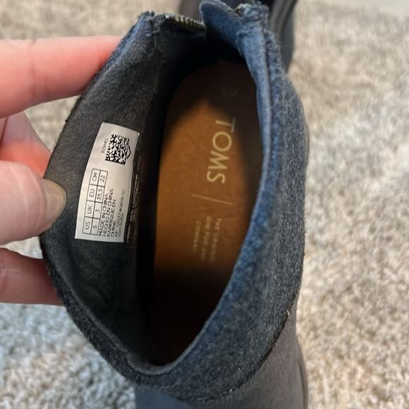 NEW Women's TOMS Lacy Bootie Forged Iron Grey Suede/Felt 5‎ $85 ankle boots Nice - Picture 11 of 16